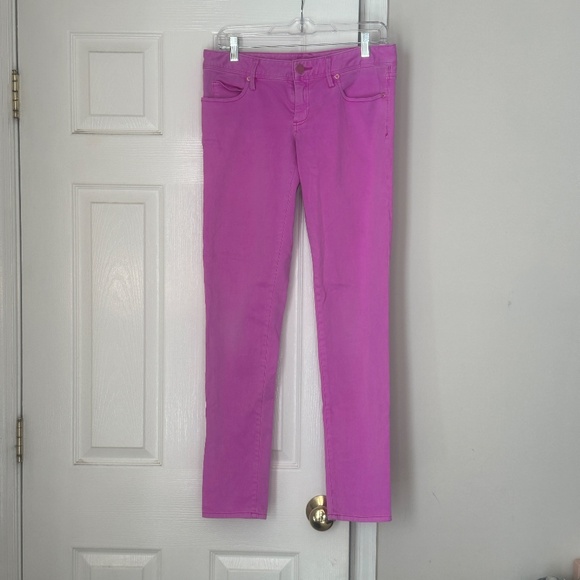 Lilly Pulitzer Bright Barbie Pink Worth Skinny Jeans Size 4 Super Soft Denim - Picture 3 of 10